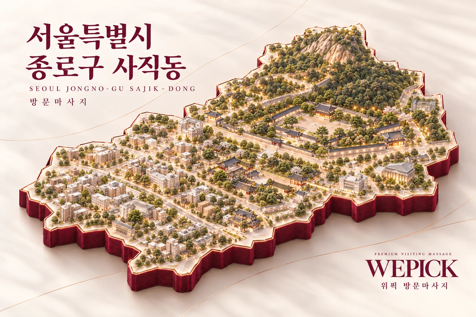 종로구 사직동 방문마사지 지역을 표현한 위픽 3D 이미지