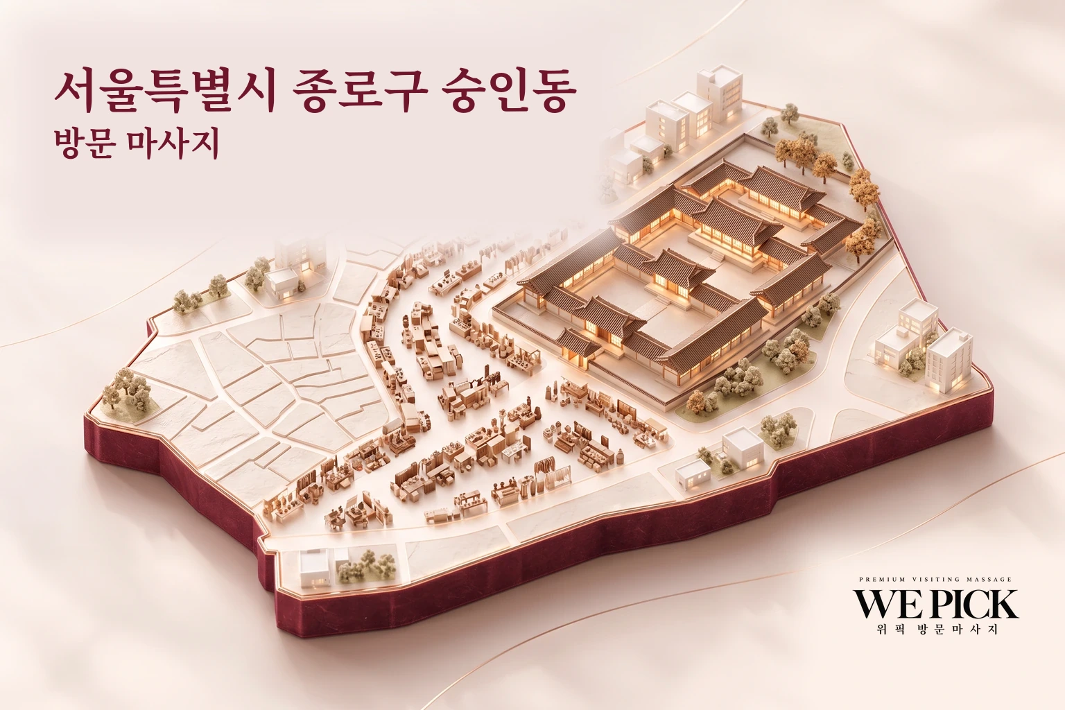 종로구 숭인동 방문마사지 지역을 표현한 위픽 3D 이미지