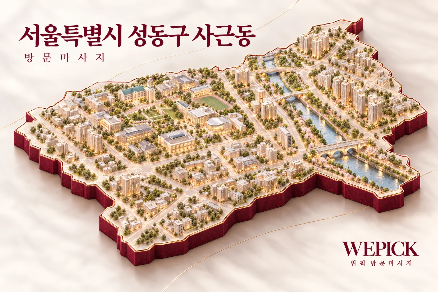 성동구 사근동 방문마사지 지역을 표현한 위픽 3D 이미지