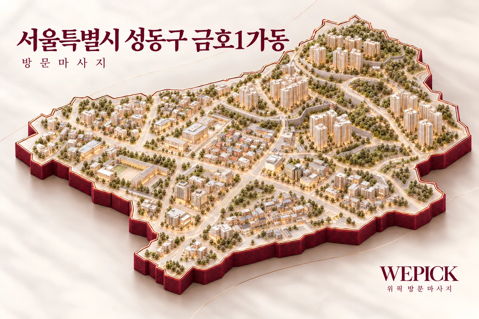성동구 금호1가동 방문마사지 지역을 표현한 위픽 3D 이미지