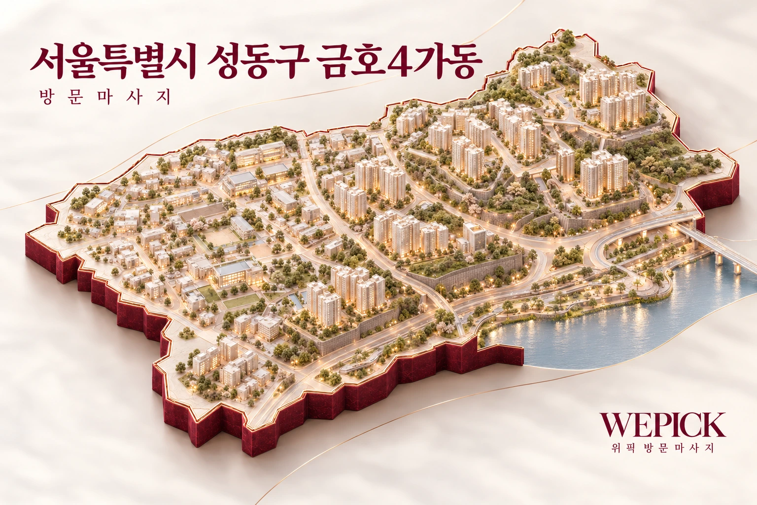 성동구 금호4가동 방문마사지 지역을 표현한 위픽 3D 이미지