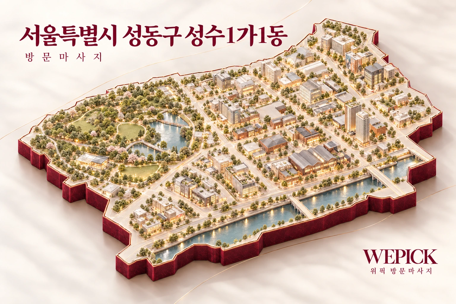 성동구 성수1가1동 방문마사지 지역을 표현한 위픽 3D 이미지