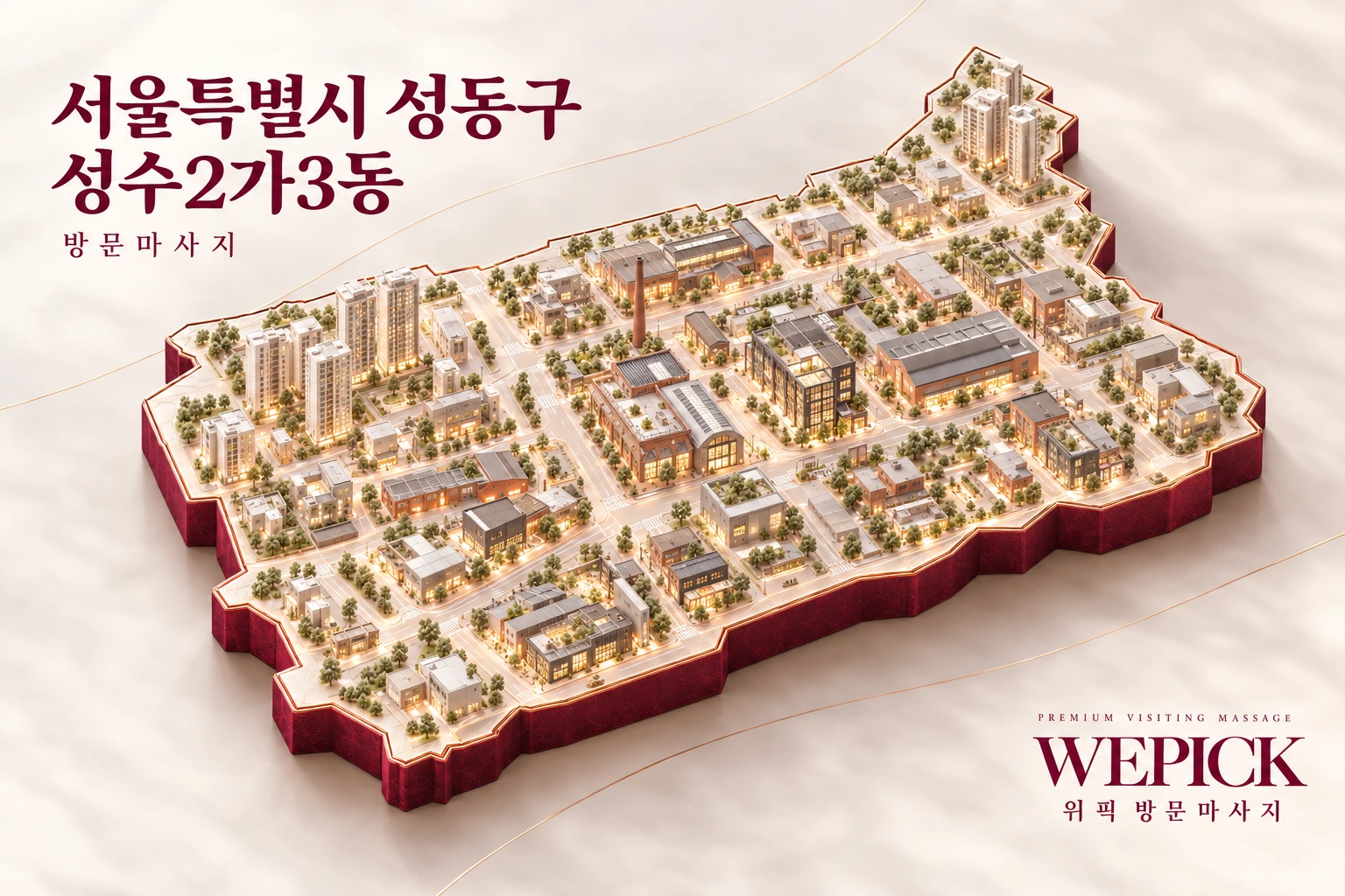 성동구 성수2가3동 방문마사지 지역을 표현한 위픽 3D 이미지