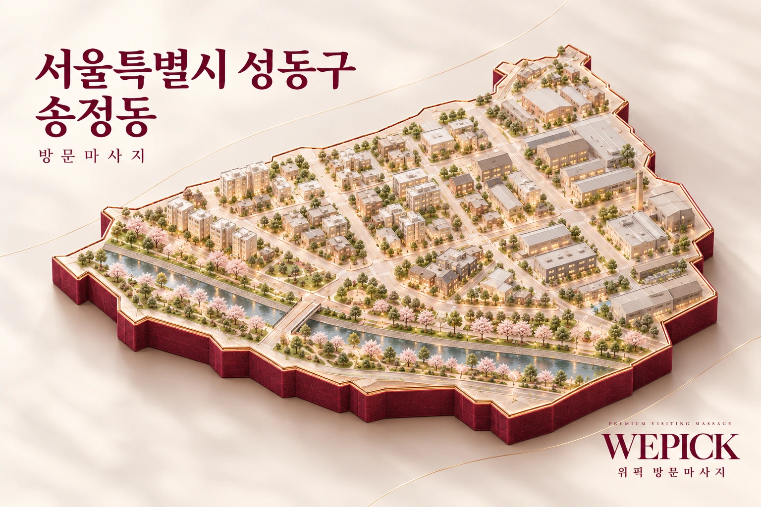 성동구 송정동 방문마사지 지역을 표현한 위픽 3D 이미지