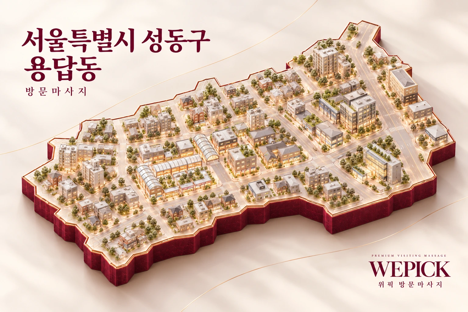 성동구 용답동 방문마사지 지역을 표현한 위픽 3D 이미지
