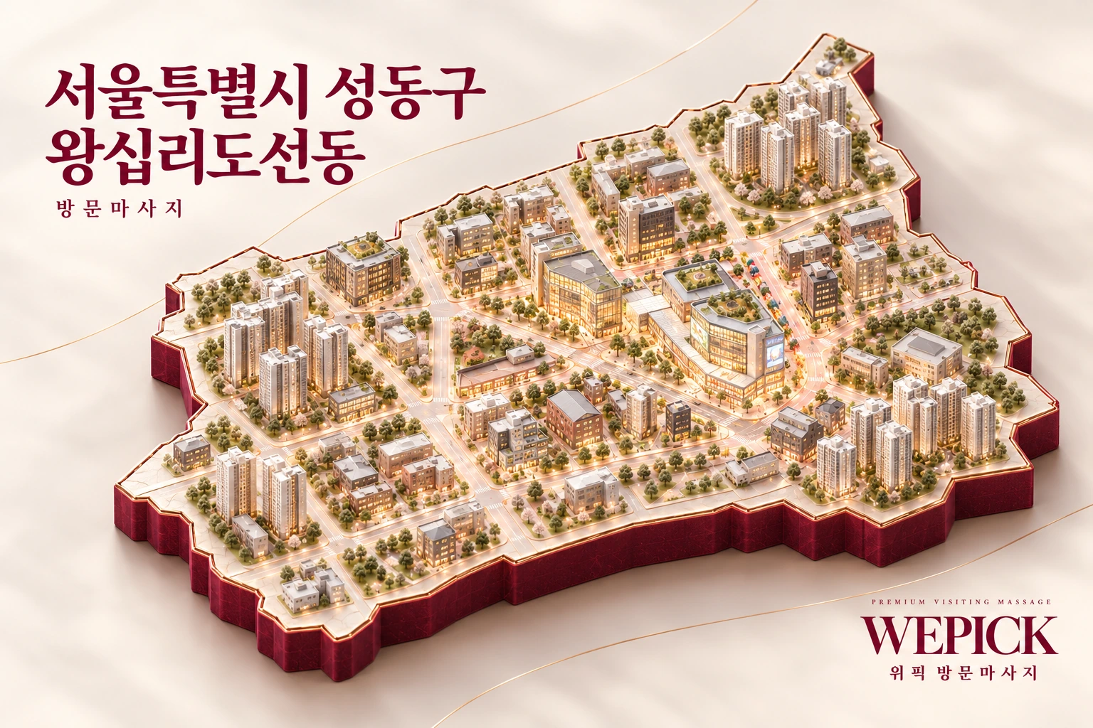 성동구 왕십리도선동 방문마사지 지역을 표현한 위픽 3D 이미지