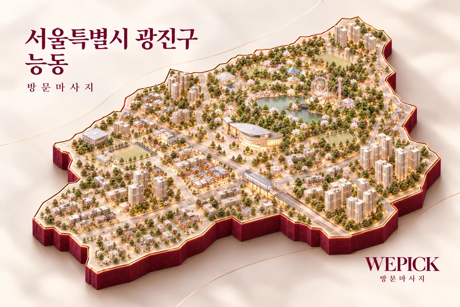 광진구 능동 방문마사지 지역을 표현한 위픽 3D 이미지
