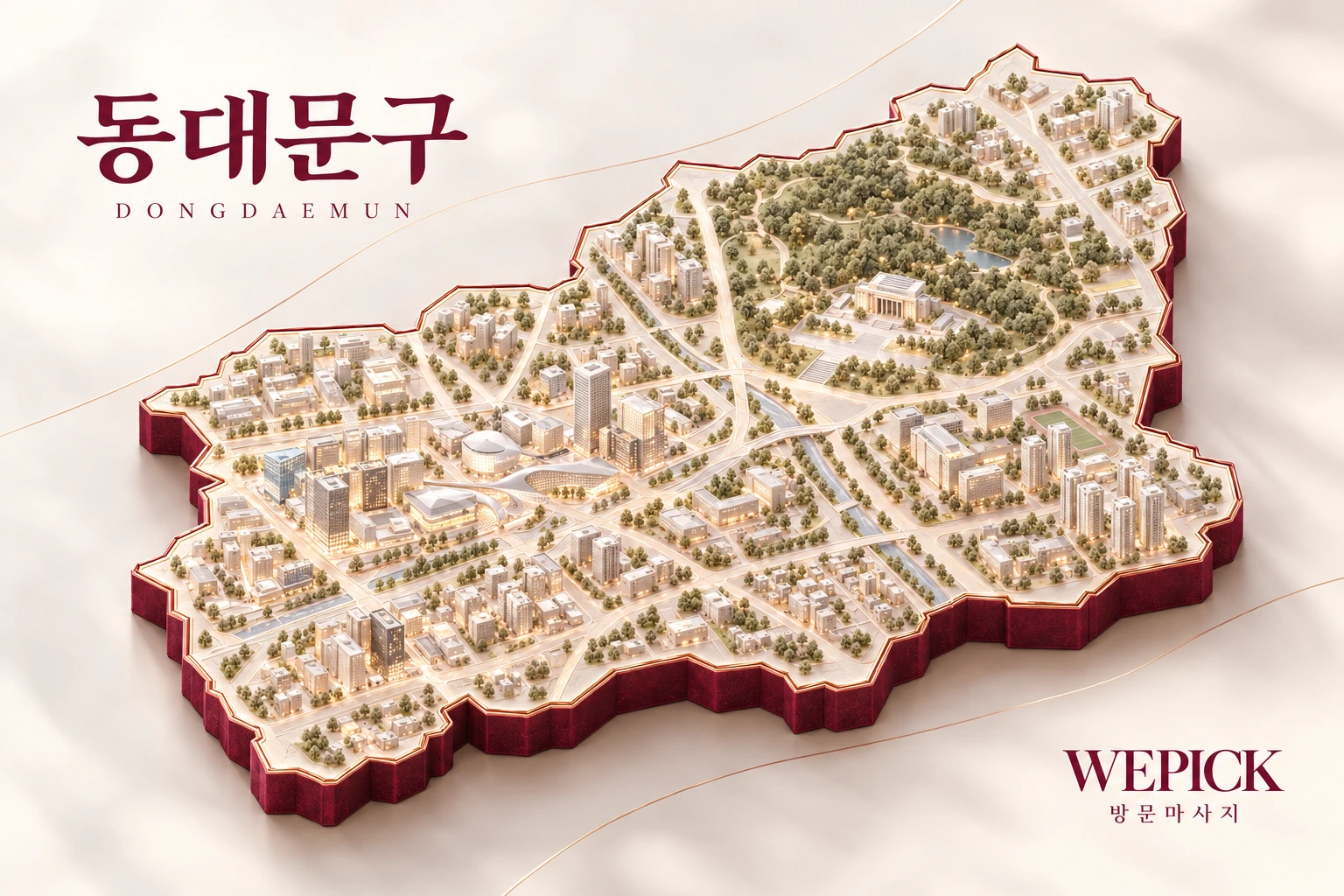 동대문구 방문마사지 지역을 표현한 위픽 3D 이미지