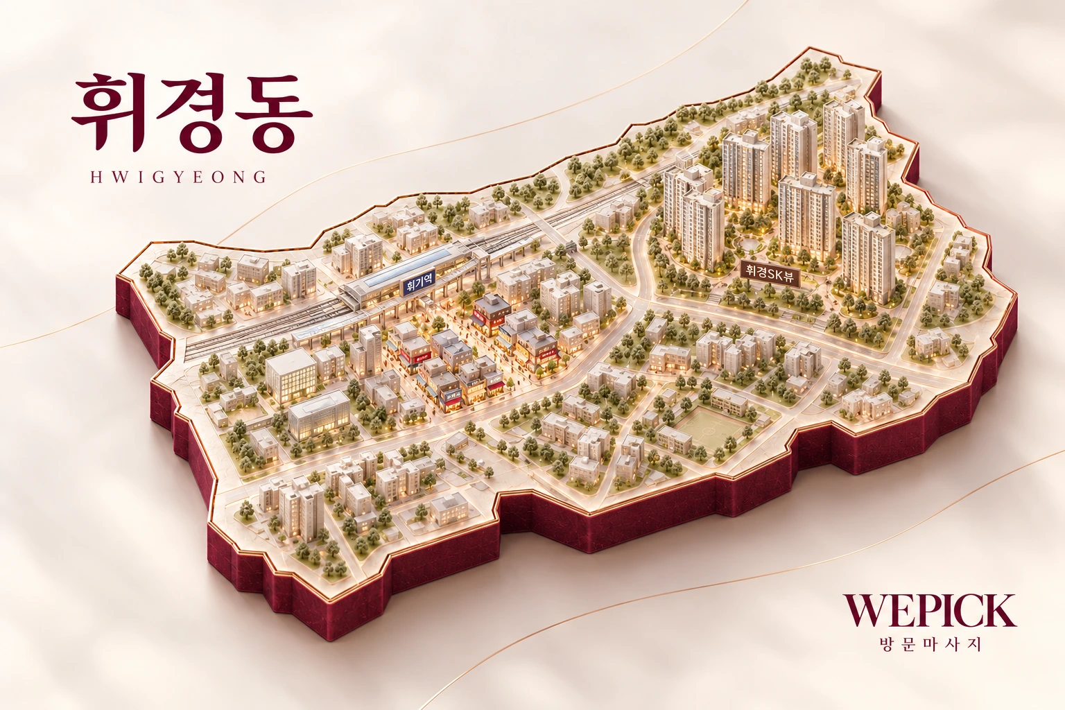 동대문구 휘경동 방문마사지 지역을 표현한 위픽 3D 이미지