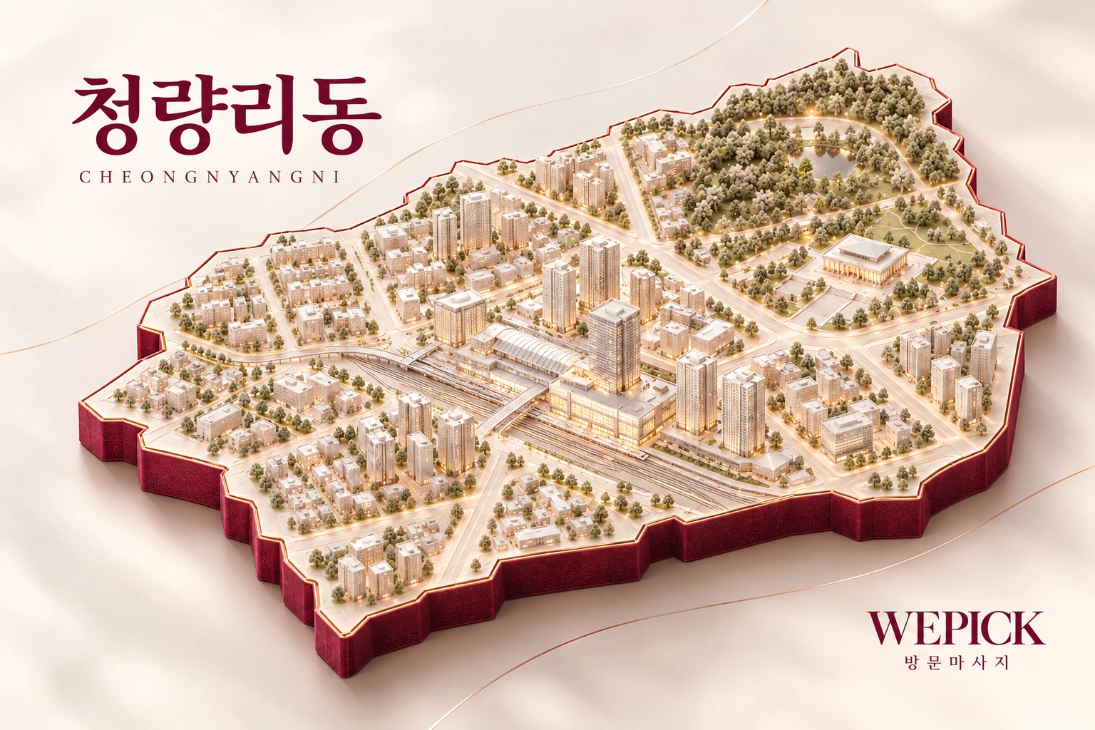 동대문구 청량리동 방문마사지 지역을 표현한 위픽 3D 이미지
