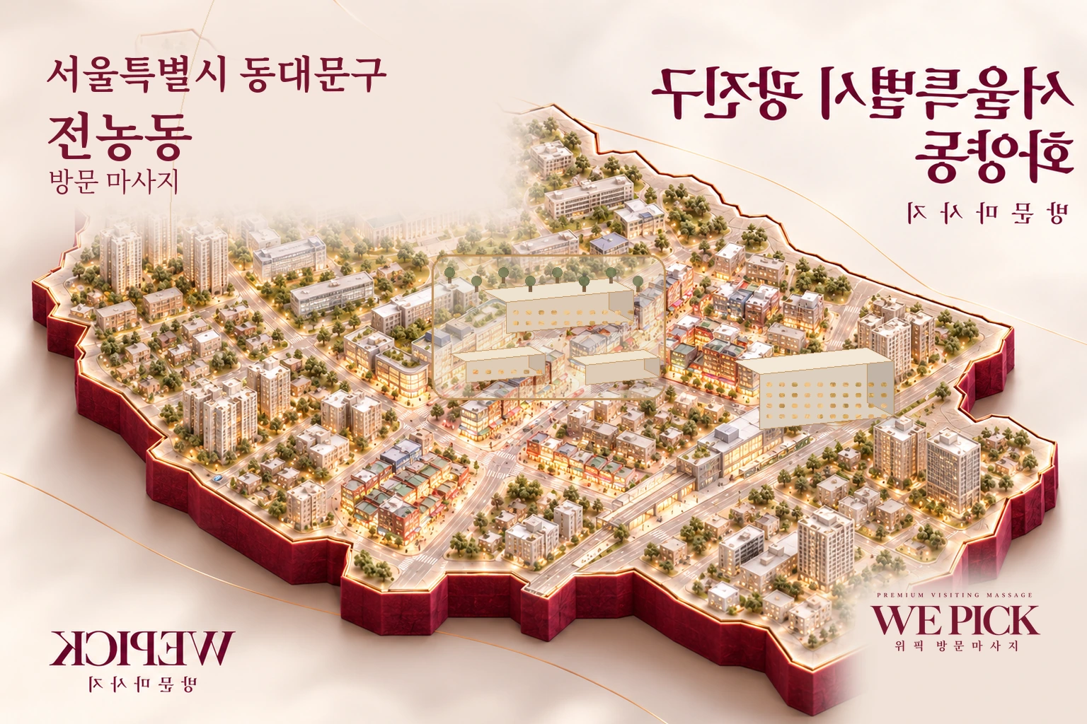 동대문구 전농동 방문마사지 지역을 표현한 위픽 3D 이미지