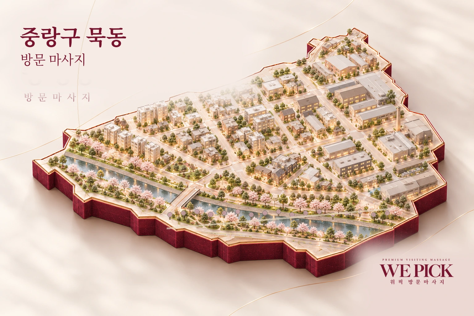 중랑구 묵동 방문마사지 지역을 표현한 위픽 3D 이미지