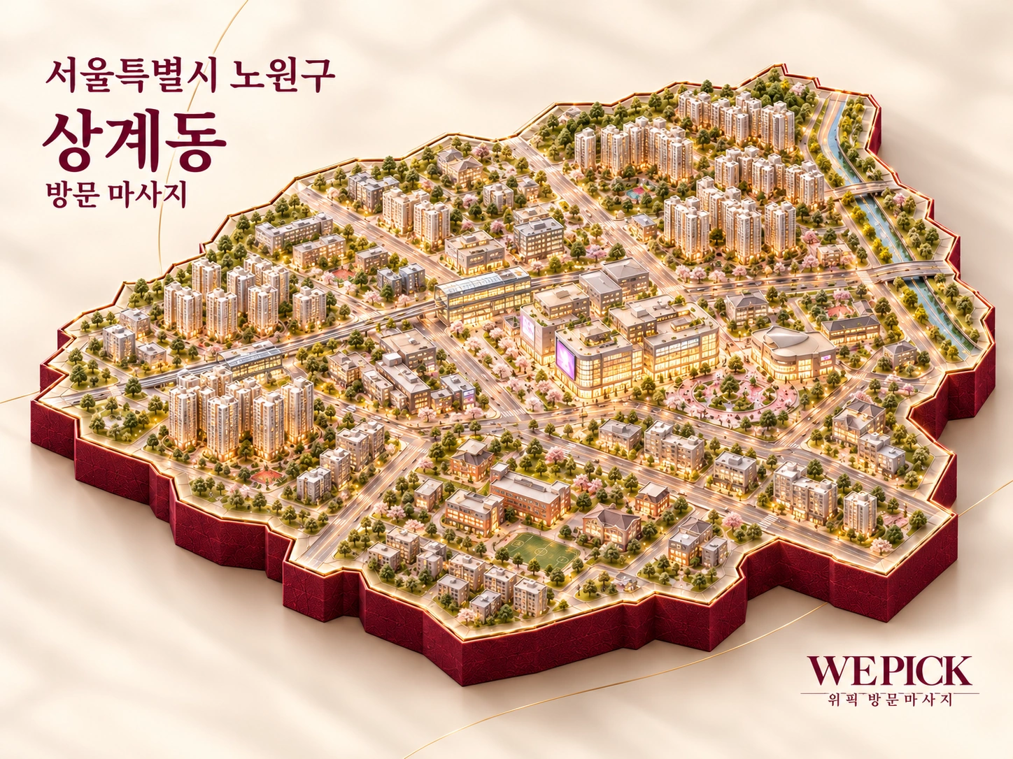 노원구 상계동 방문마사지 지역을 표현한 위픽 3D 이미지