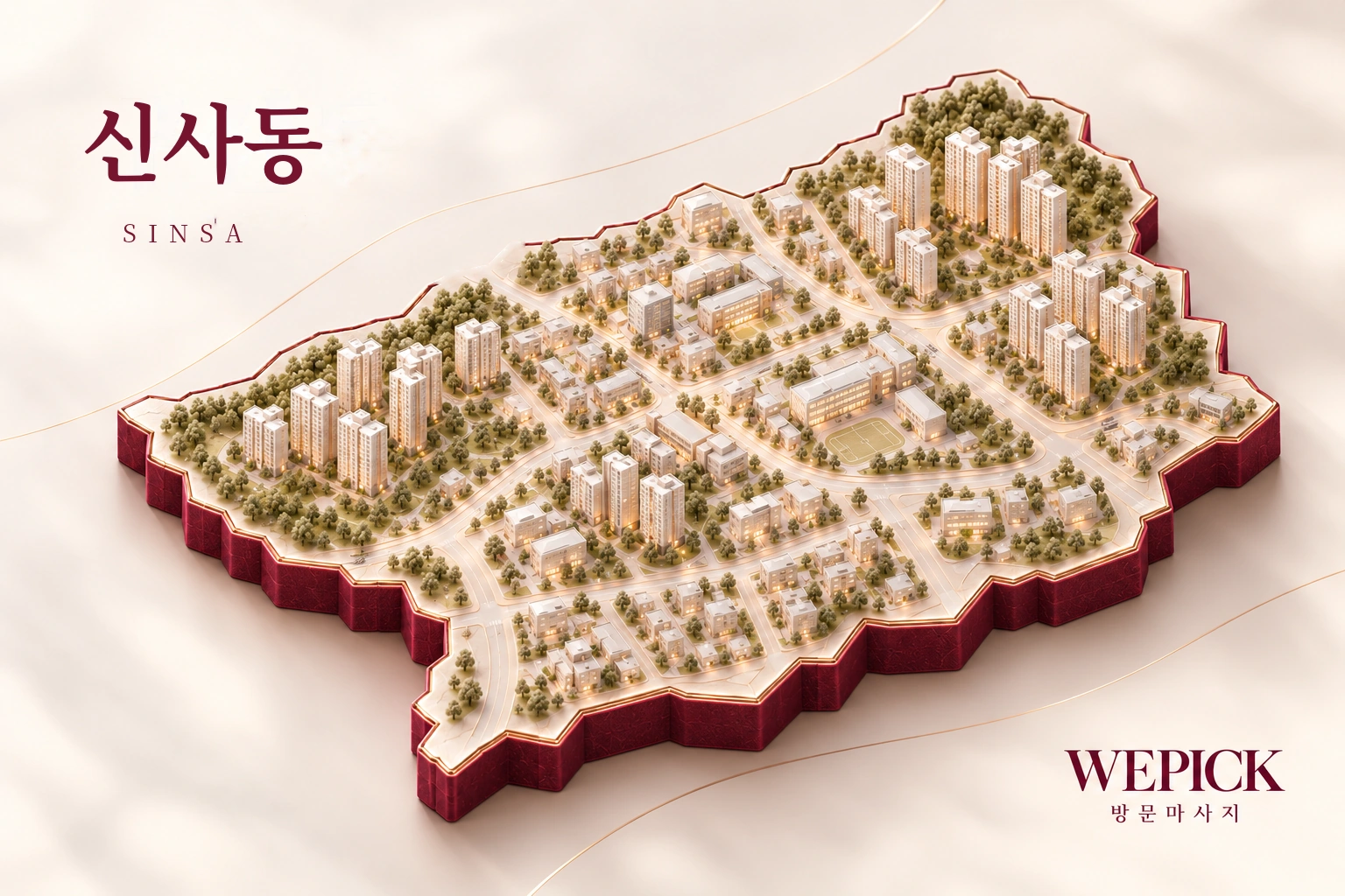 은평구 신사동 방문마사지 지역을 표현한 위픽 3D 이미지
