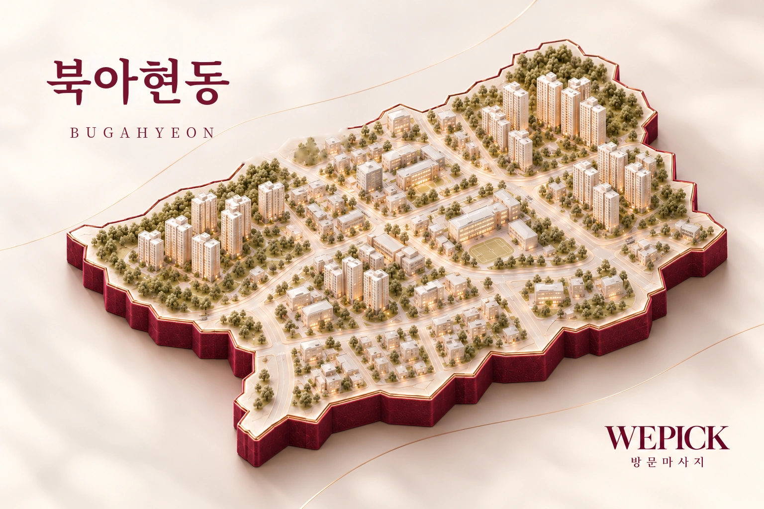 서대문구 북아현동 방문마사지 지역을 표현한 위픽 3D 이미지