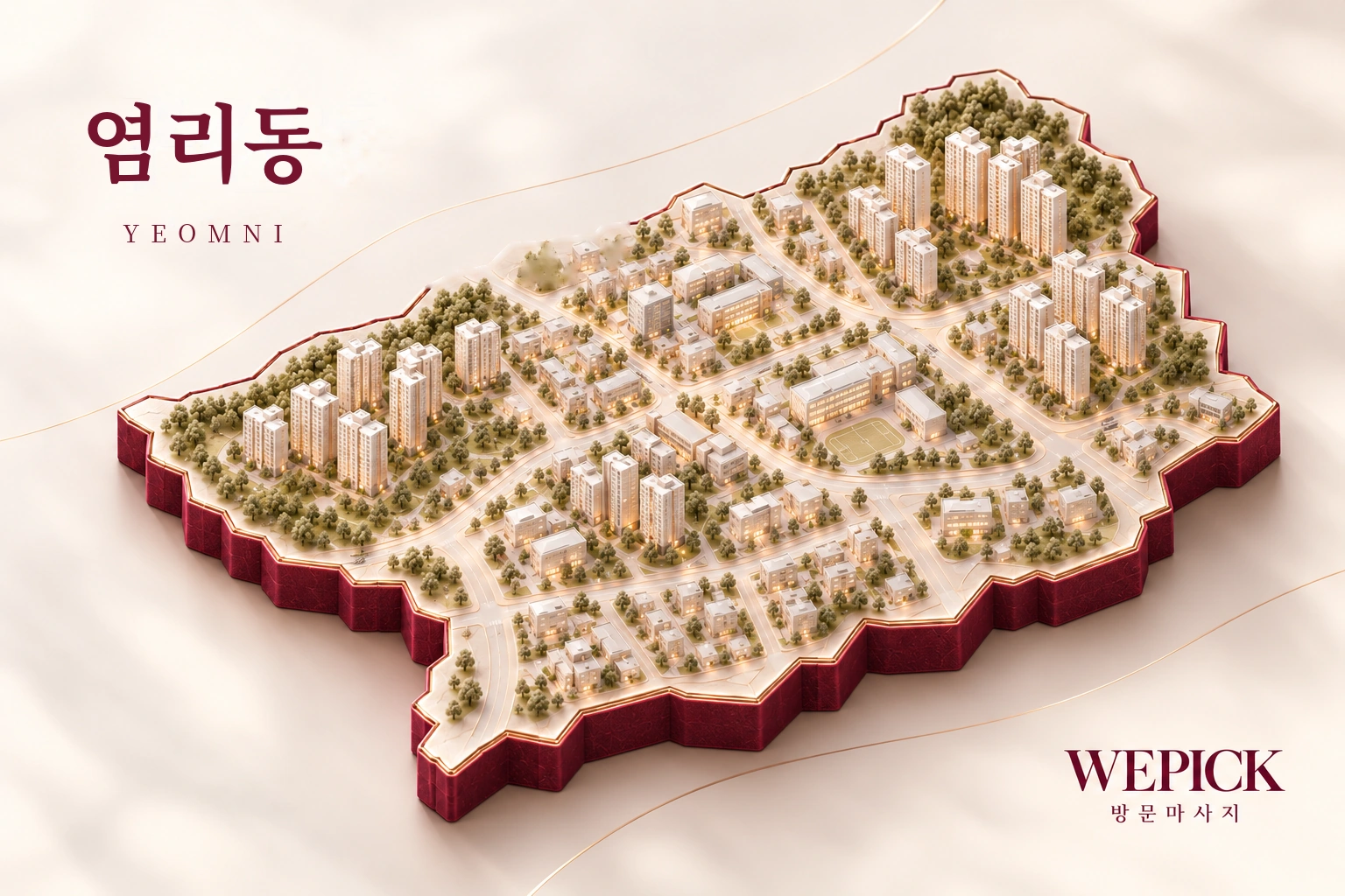 마포구 염리동 방문마사지 지역을 표현한 위픽 3D 이미지