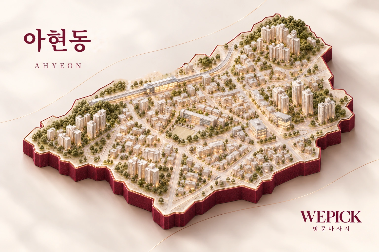 마포구 아현동 방문마사지 지역을 표현한 위픽 3D 이미지
