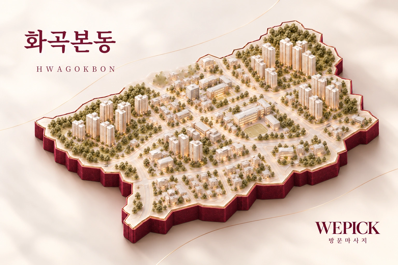 강서구 화곡본동 방문마사지 지역을 표현한 위픽 3D 이미지