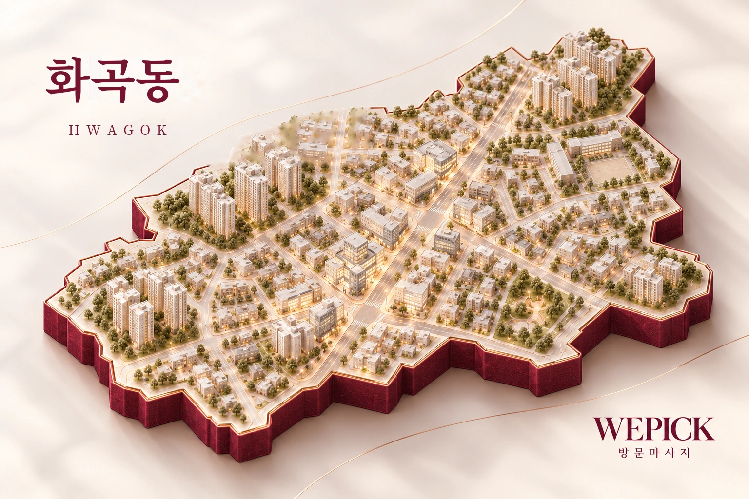 강서구 화곡동 방문마사지 지역을 표현한 위픽 3D 이미지