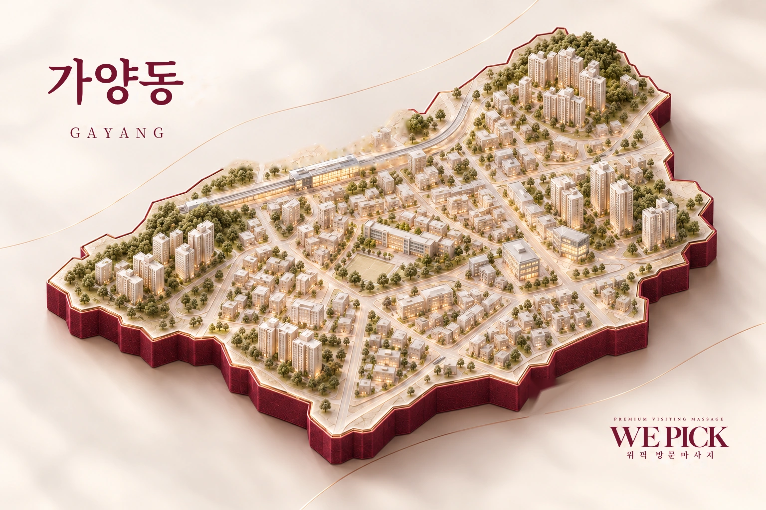 강서구 가양동 방문마사지 지역을 표현한 위픽 3D 이미지