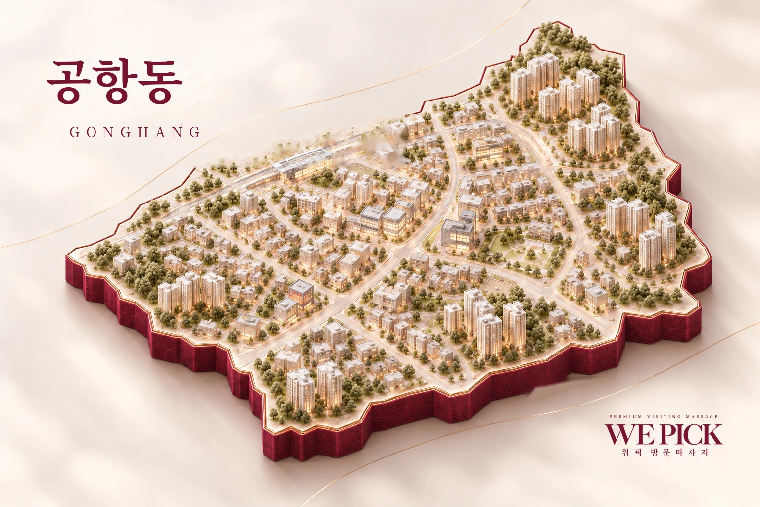 강서구 공항동 방문마사지 지역을 표현한 위픽 3D 이미지