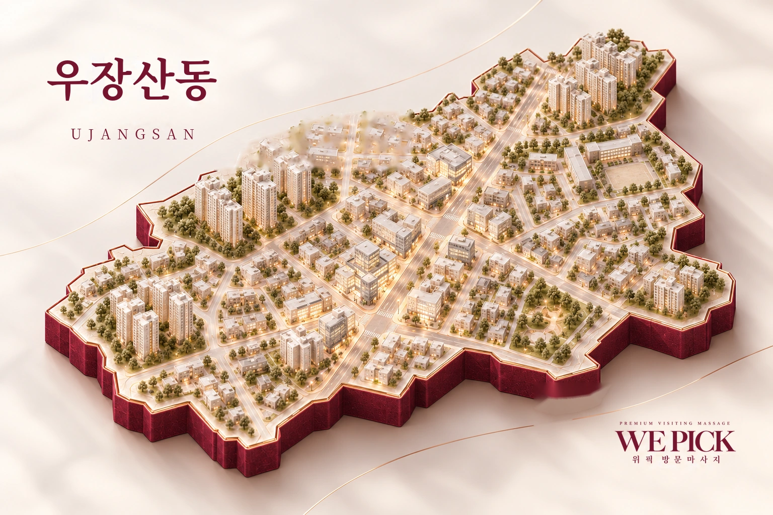 강서구 우장산동 방문마사지 지역을 표현한 위픽 3D 이미지