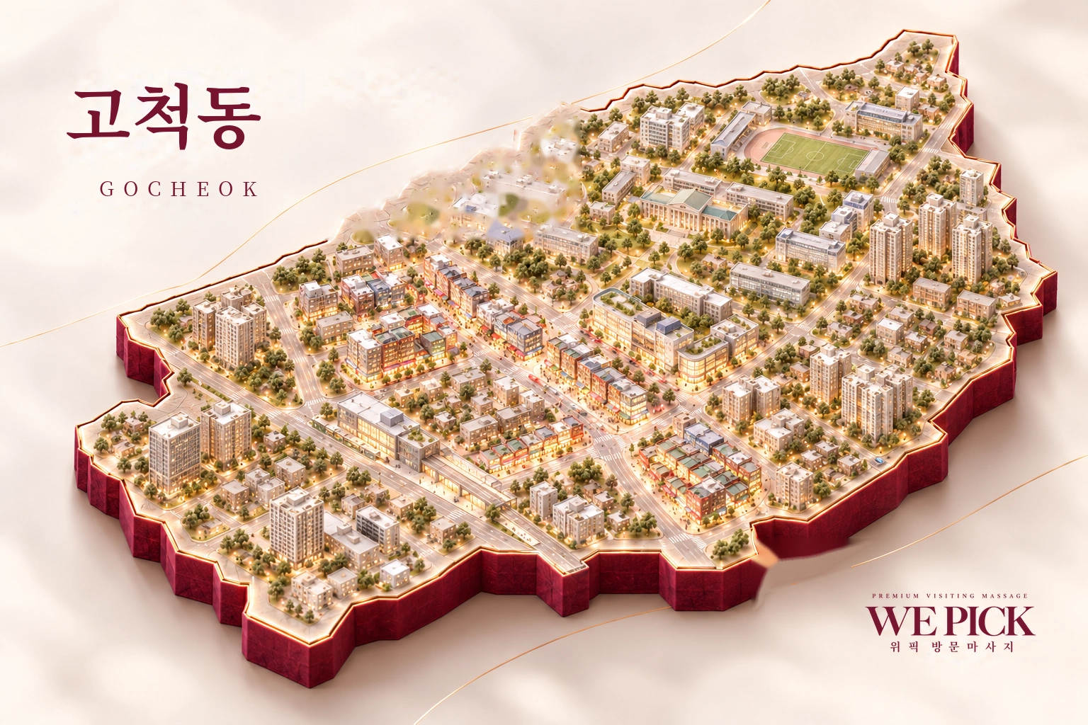 구로구 고척동 방문마사지 지역을 표현한 위픽 3D 이미지