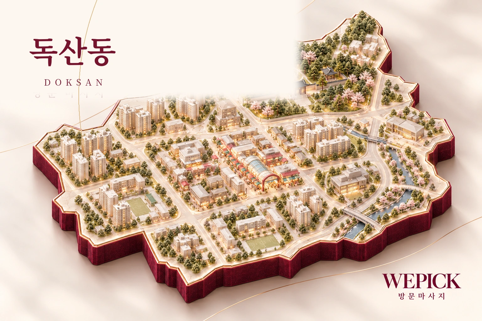 금천구 독산동 방문마사지 지역을 표현한 위픽 3D 이미지