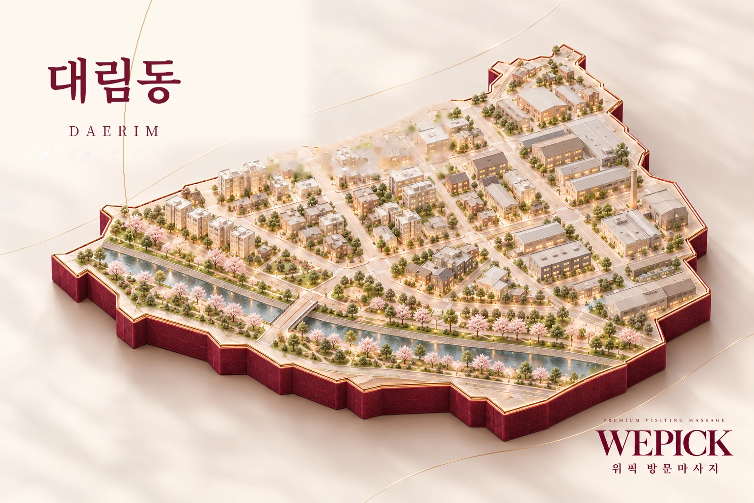 영등포구 대림동 방문마사지 지역을 표현한 위픽 3D 이미지