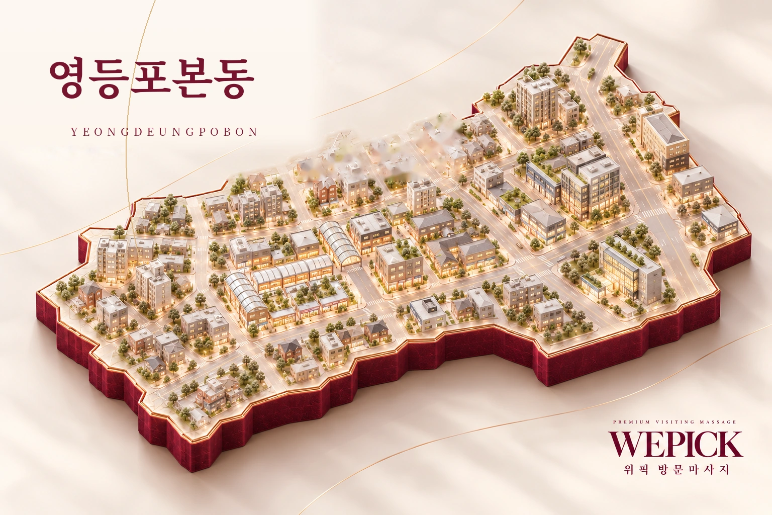 영등포구 영등포본동 방문마사지 지역을 표현한 위픽 3D 이미지