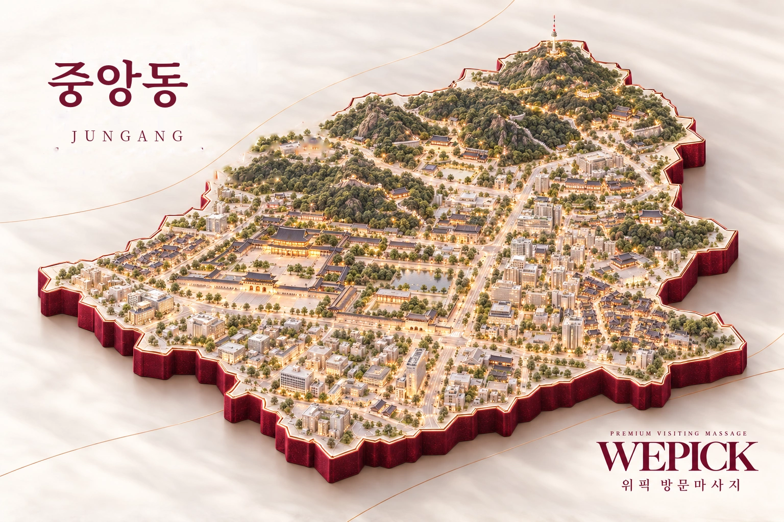 관악구 중앙동 방문마사지 지역을 표현한 위픽 3D 이미지