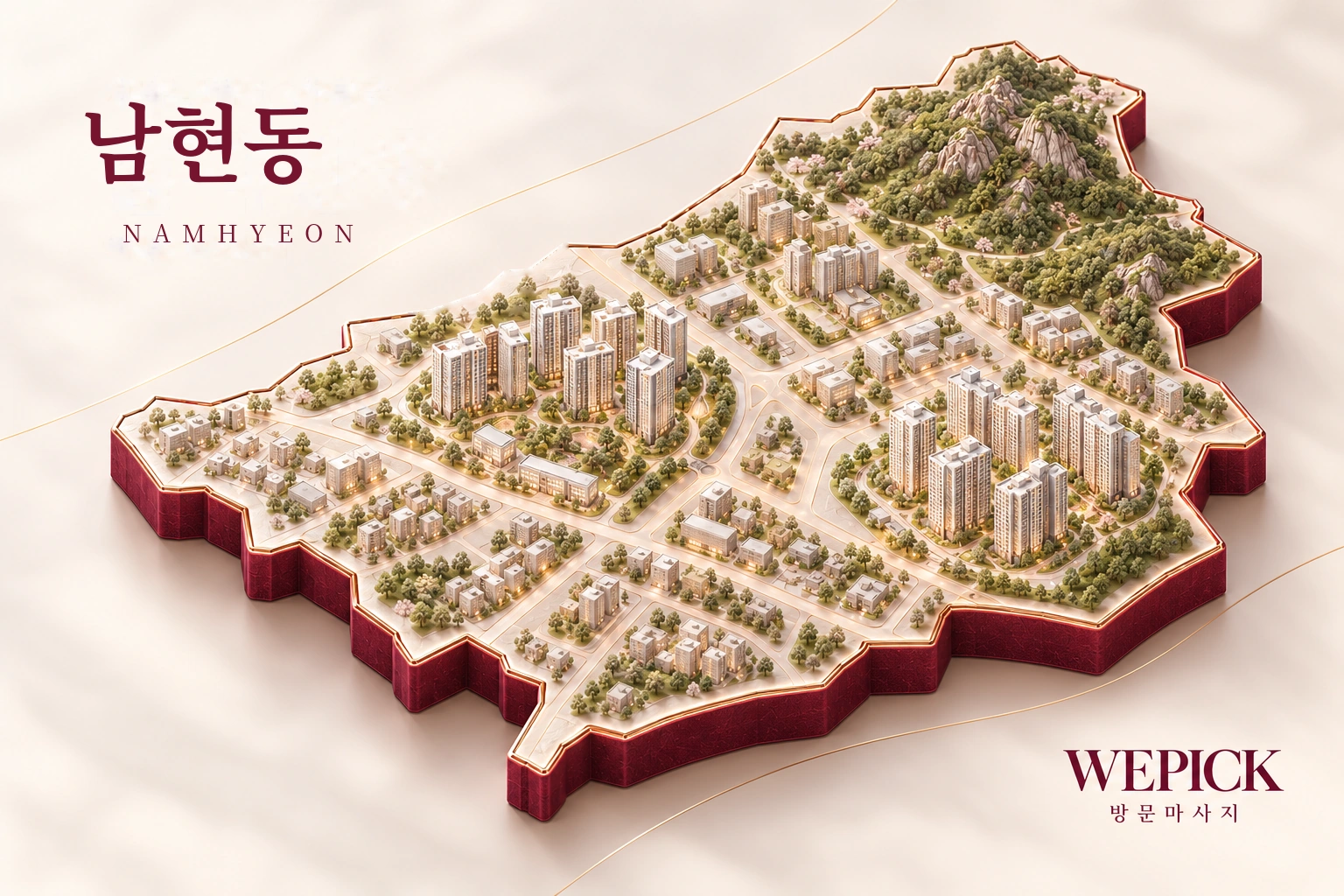 관악구 남현동 방문마사지 지역을 표현한 위픽 3D 이미지