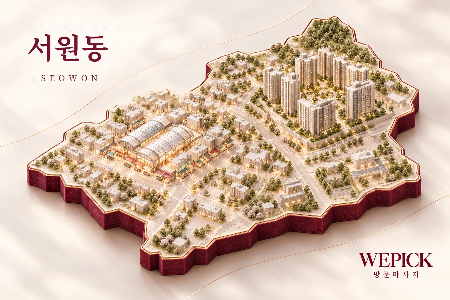 관악구 서원동 방문마사지 지역을 표현한 위픽 3D 이미지