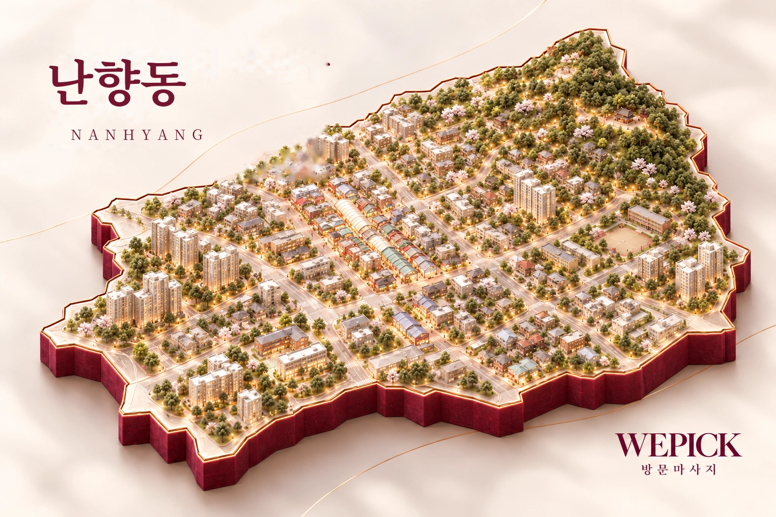 관악구 난향동 방문마사지 지역을 표현한 위픽 3D 이미지