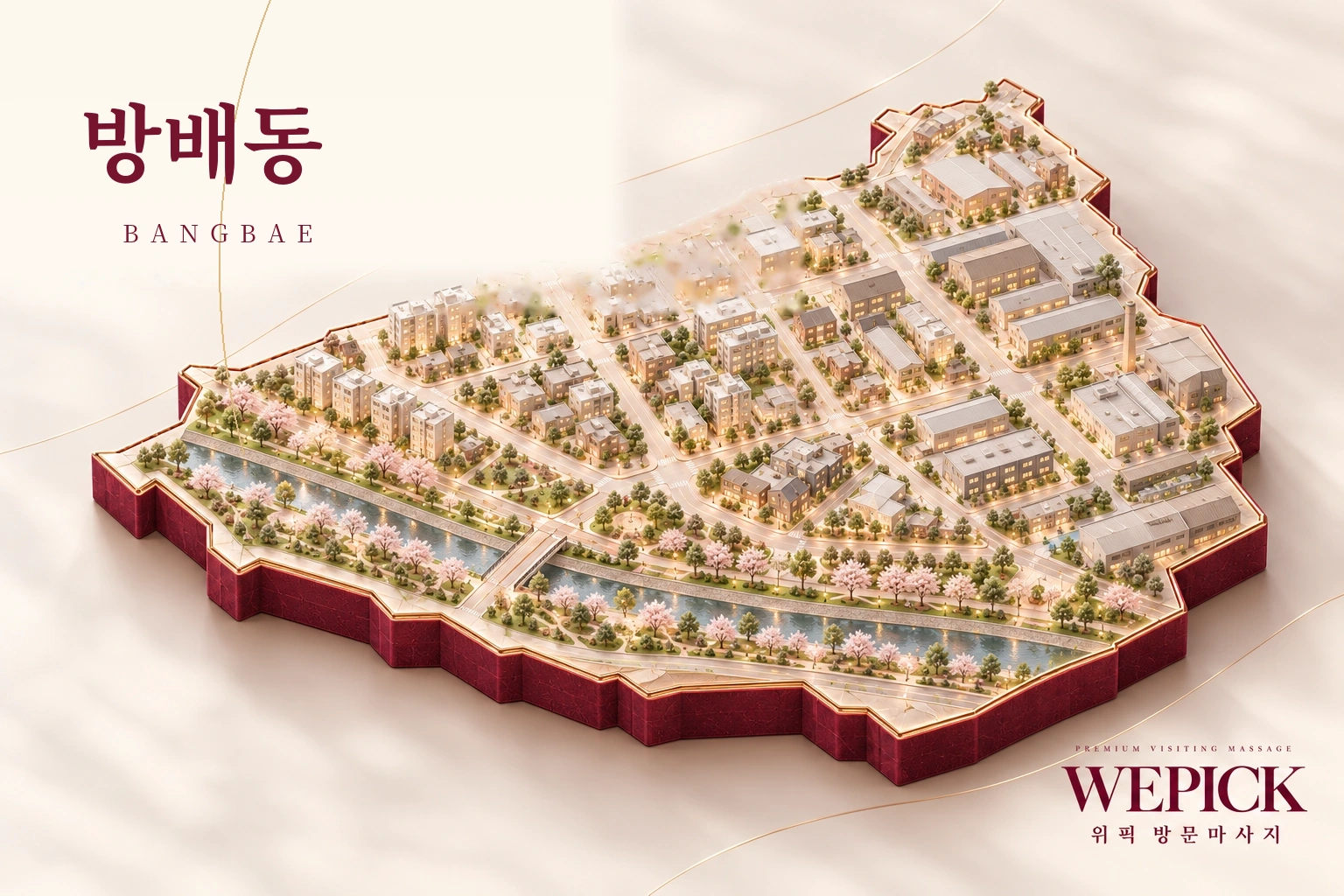 서초구 방배동 방문마사지 지역을 표현한 위픽 3D 이미지