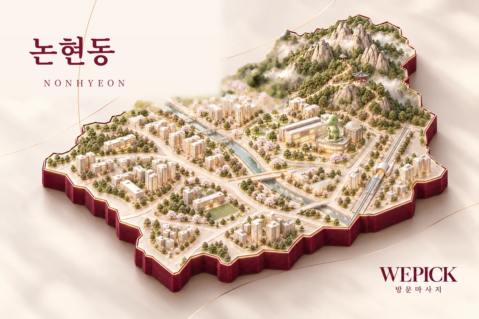 강남구 논현동 방문마사지 지역을 표현한 위픽 3D 이미지