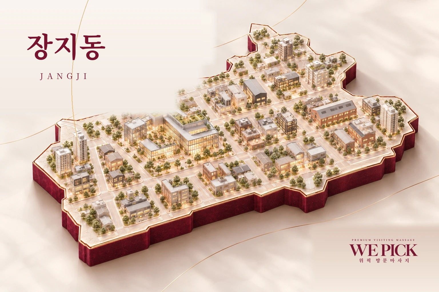 송파구 장지동 방문마사지 지역을 표현한 위픽 3D 이미지