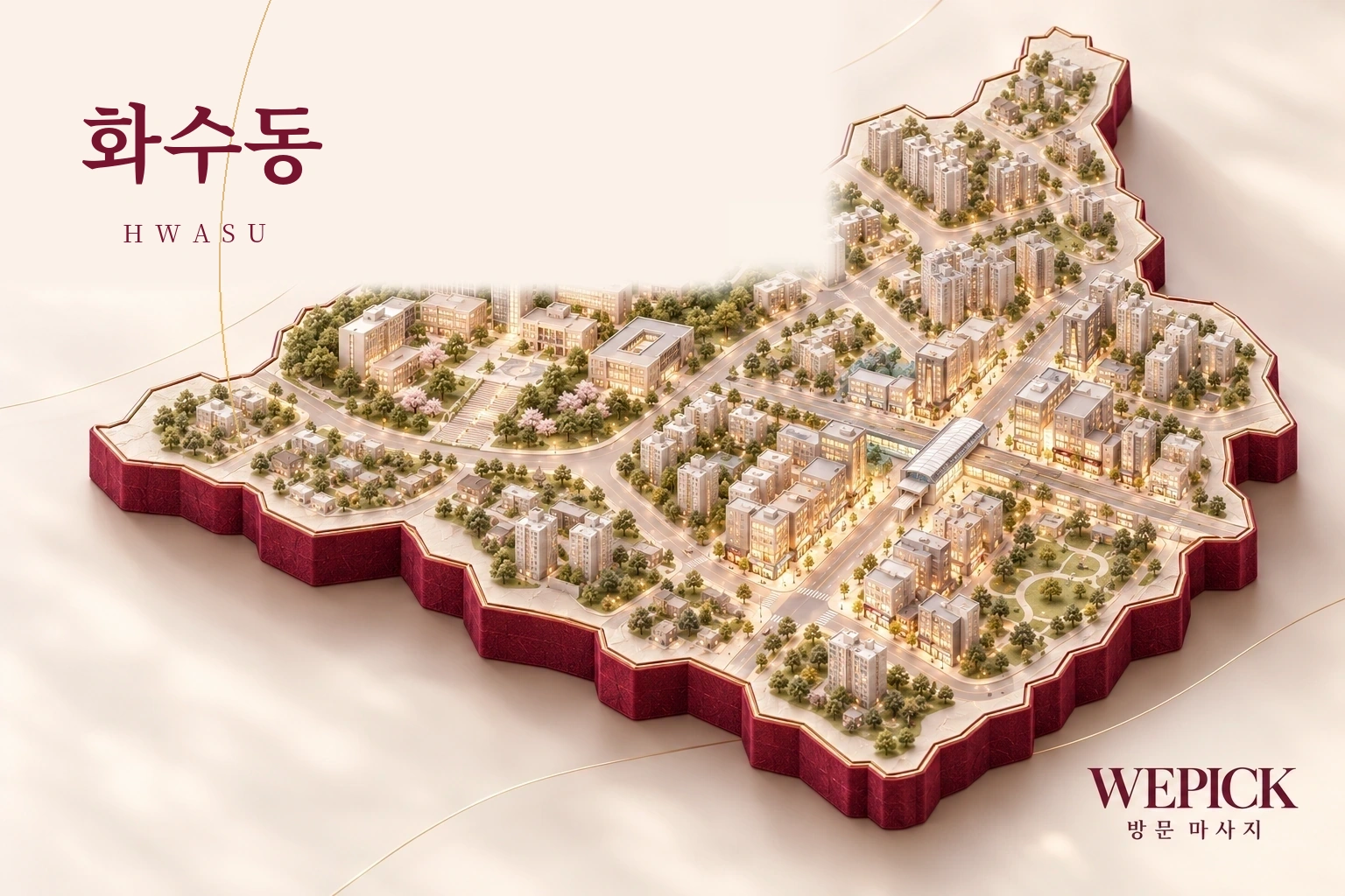 제물포구 화수동 방문마사지 지역을 표현한 위픽 3D 이미지