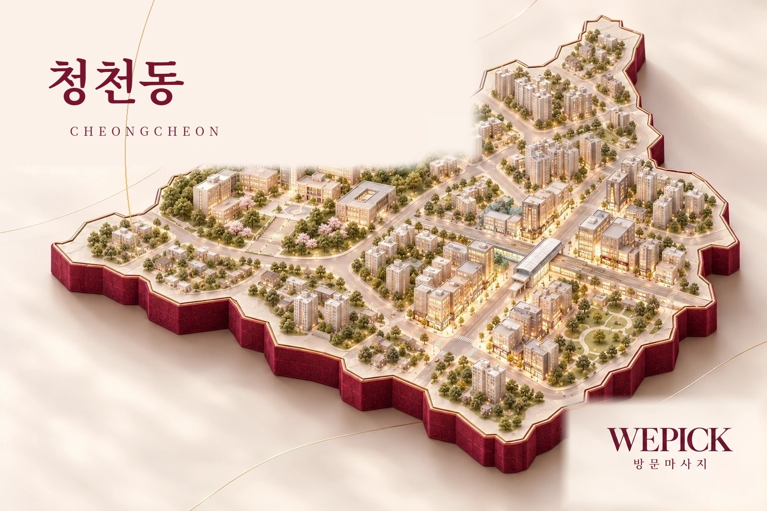 부평구 청천동 방문마사지 지역을 표현한 위픽 3D 이미지