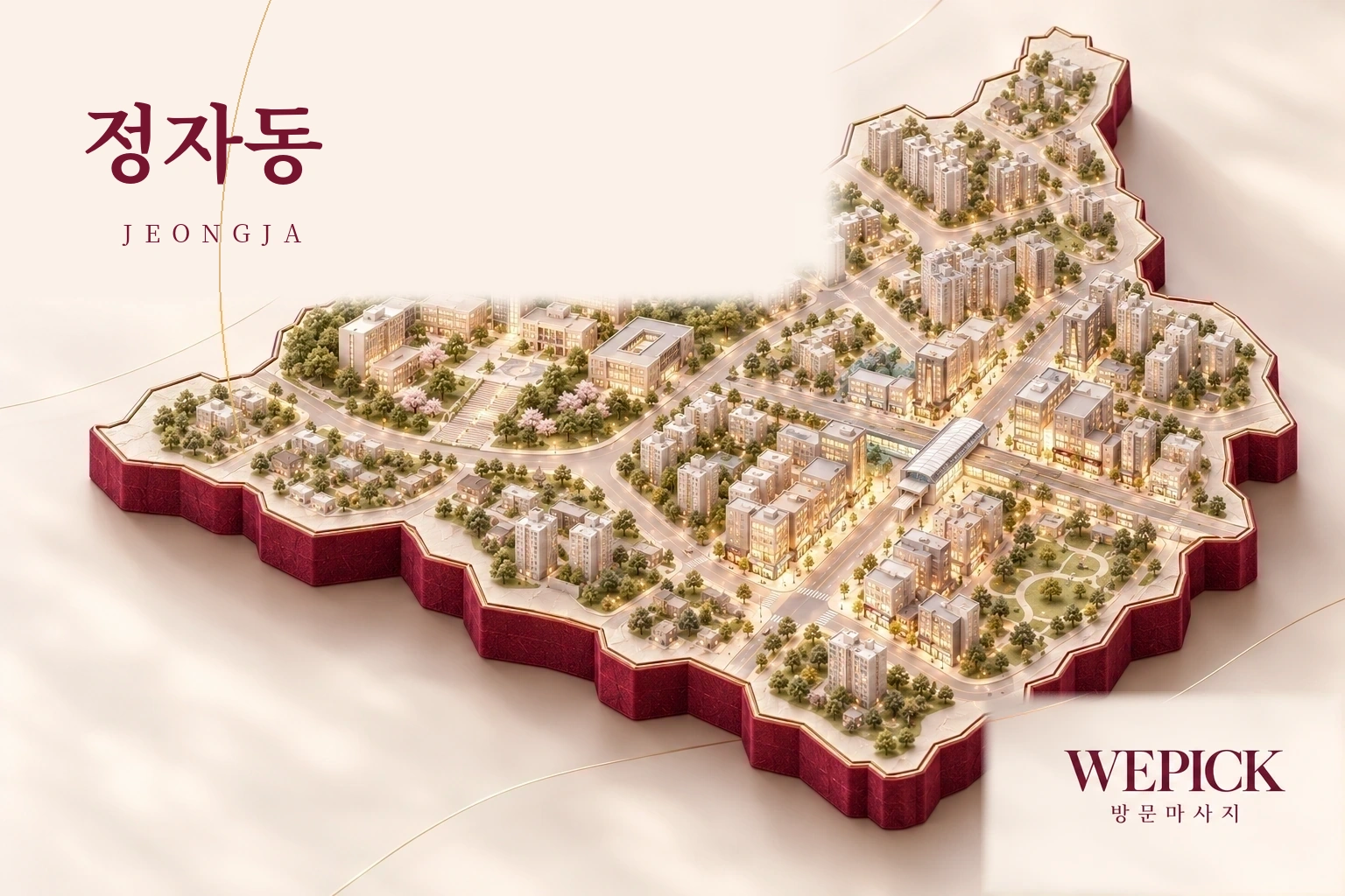수원시 장안구 정자동 방문마사지 지역을 표현한 위픽 3D 이미지