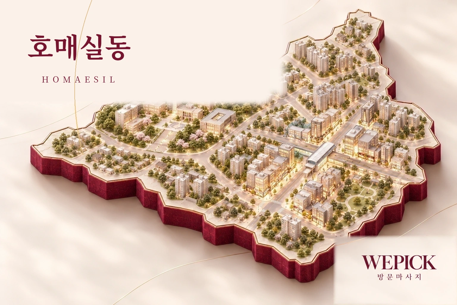 수원시 권선구 호매실동 방문마사지 지역을 표현한 위픽 3D 이미지