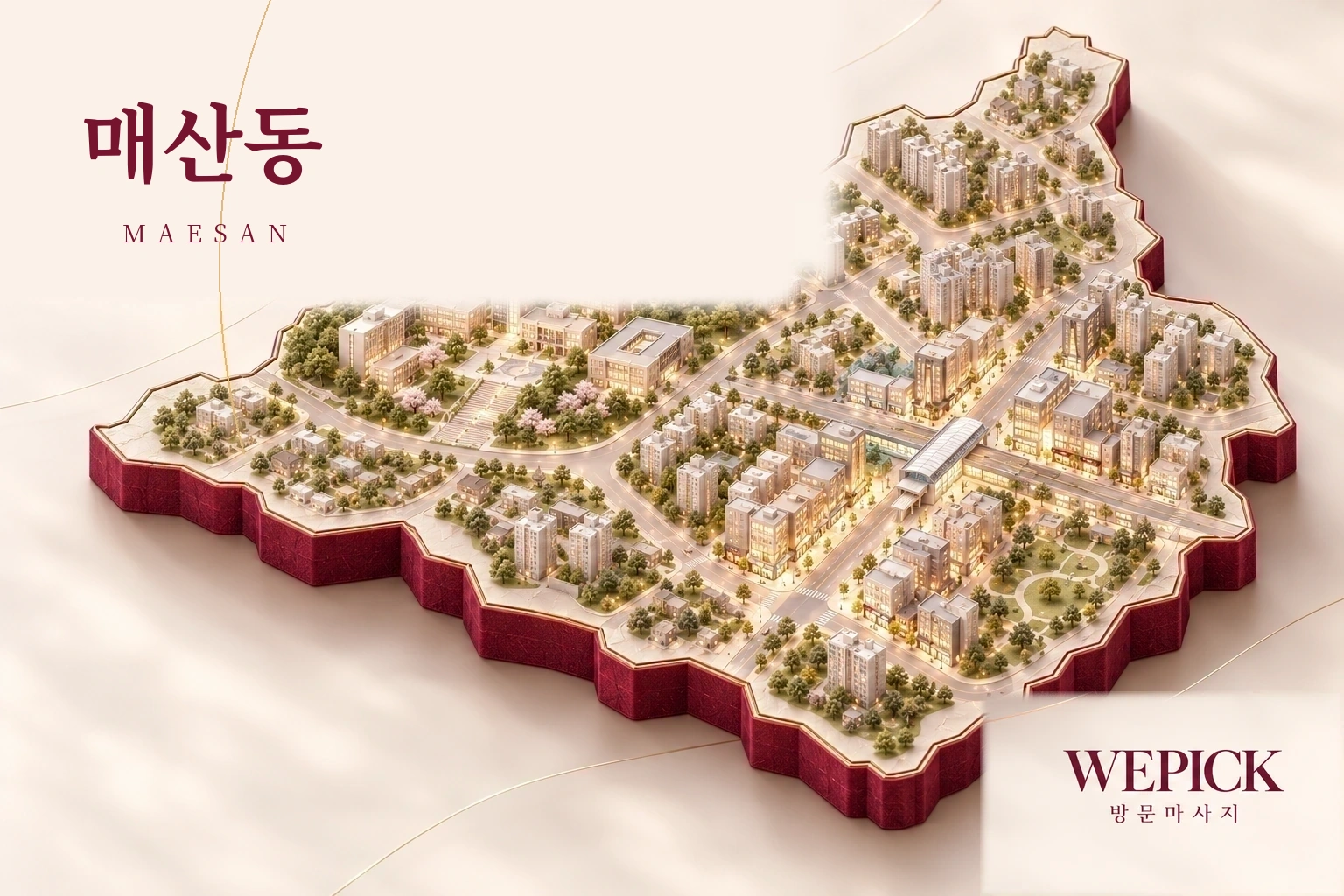 수원시 팔달구 매산동 방문마사지 지역을 표현한 위픽 3D 이미지