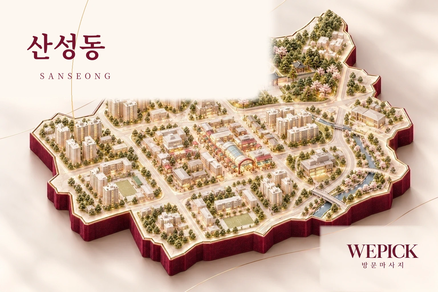성남시 수정구 산성동 방문마사지 지역을 표현한 위픽 3D 이미지