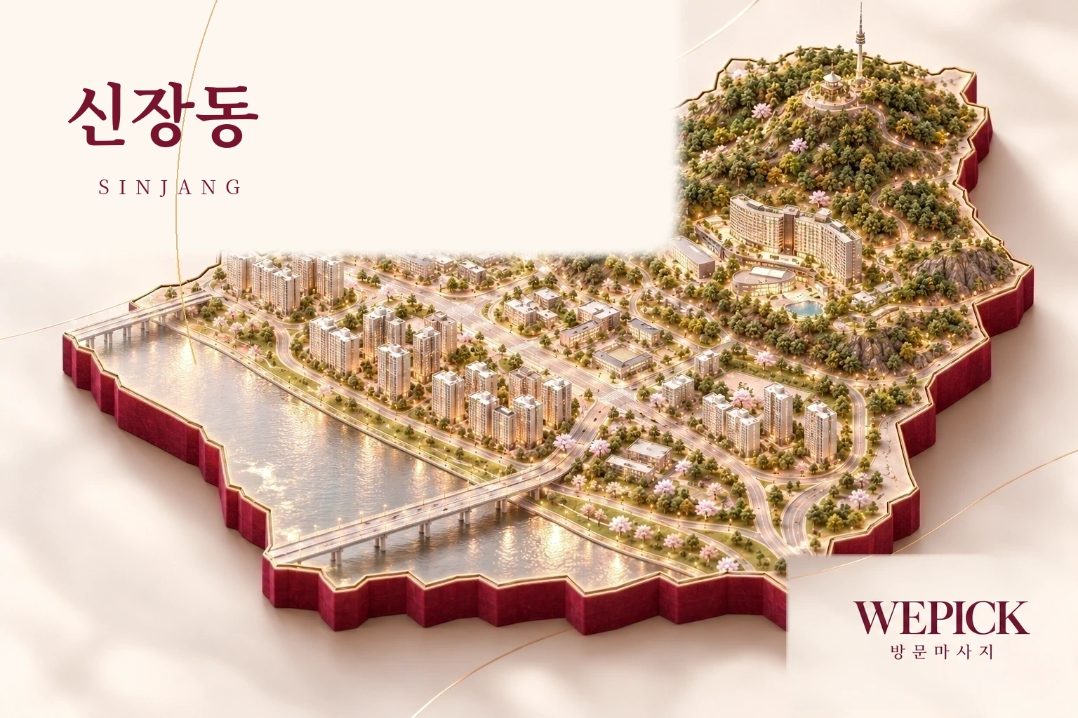 평택시 신장동 방문마사지 지역을 표현한 위픽 3D 이미지