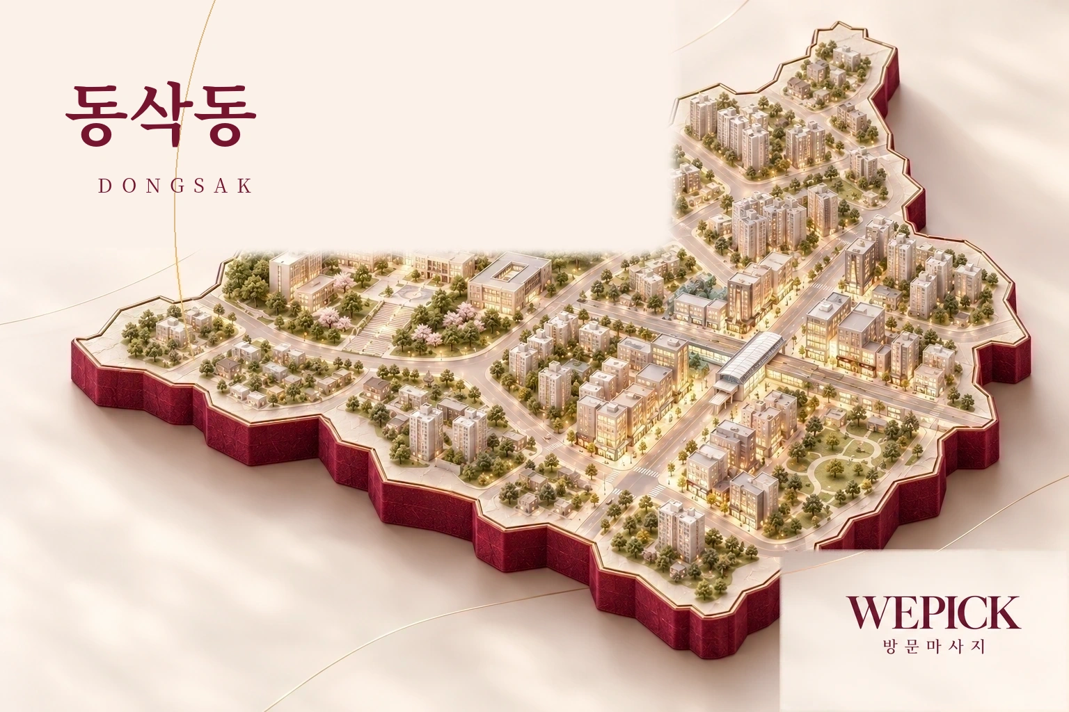 평택시 동삭동 방문마사지 지역을 표현한 위픽 3D 이미지