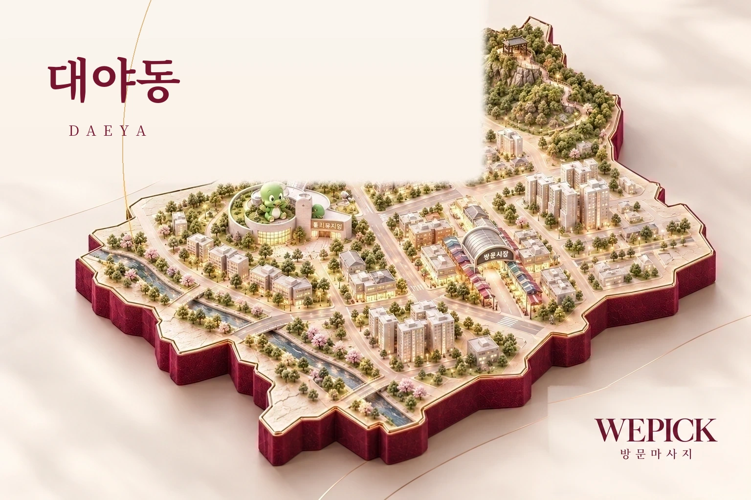 시흥시 대야동 방문마사지 지역을 표현한 위픽 3D 이미지