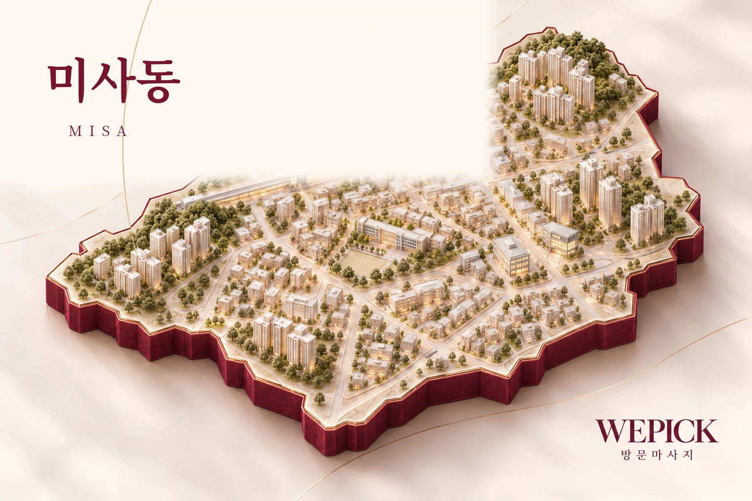 하남시 미사동 방문마사지 지역을 표현한 위픽 3D 이미지