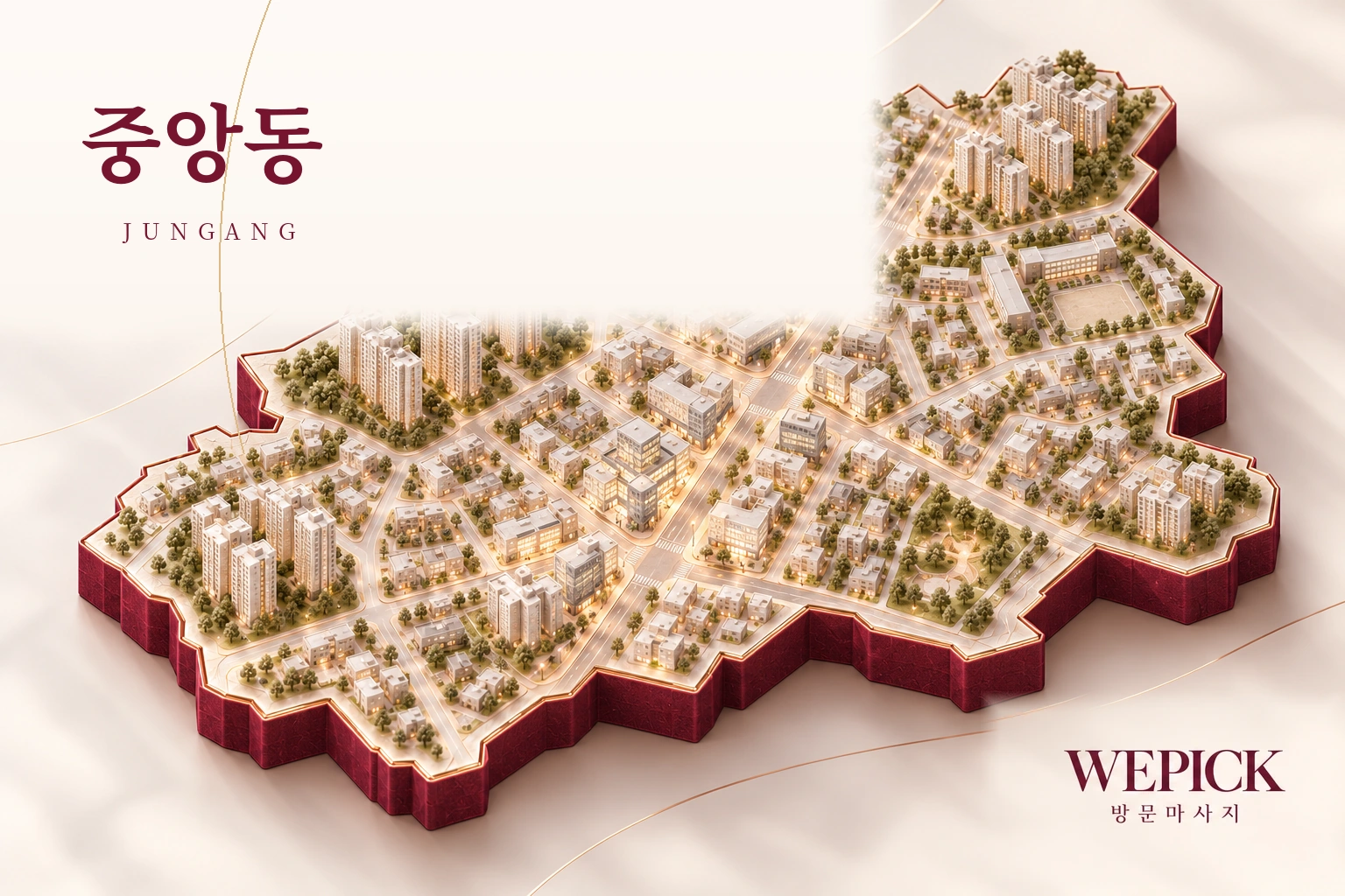 용인시 처인구 중앙동 방문마사지 지역을 표현한 위픽 3D 이미지