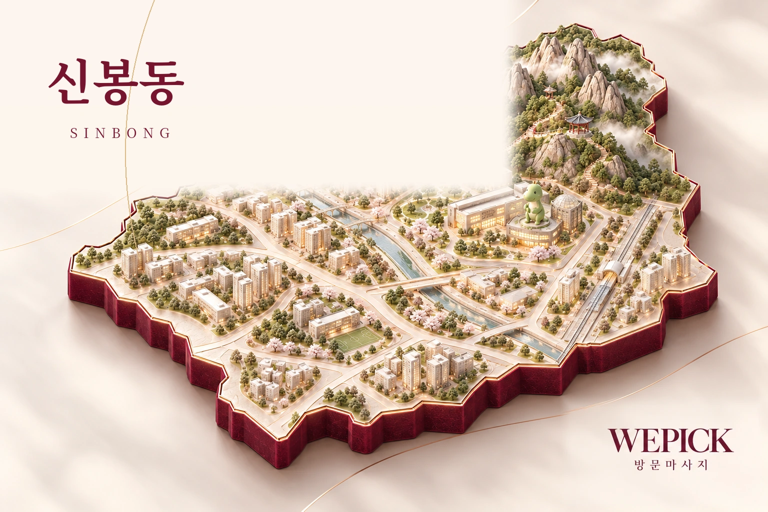 용인시 수지구 신봉동 방문마사지 지역을 표현한 위픽 3D 이미지