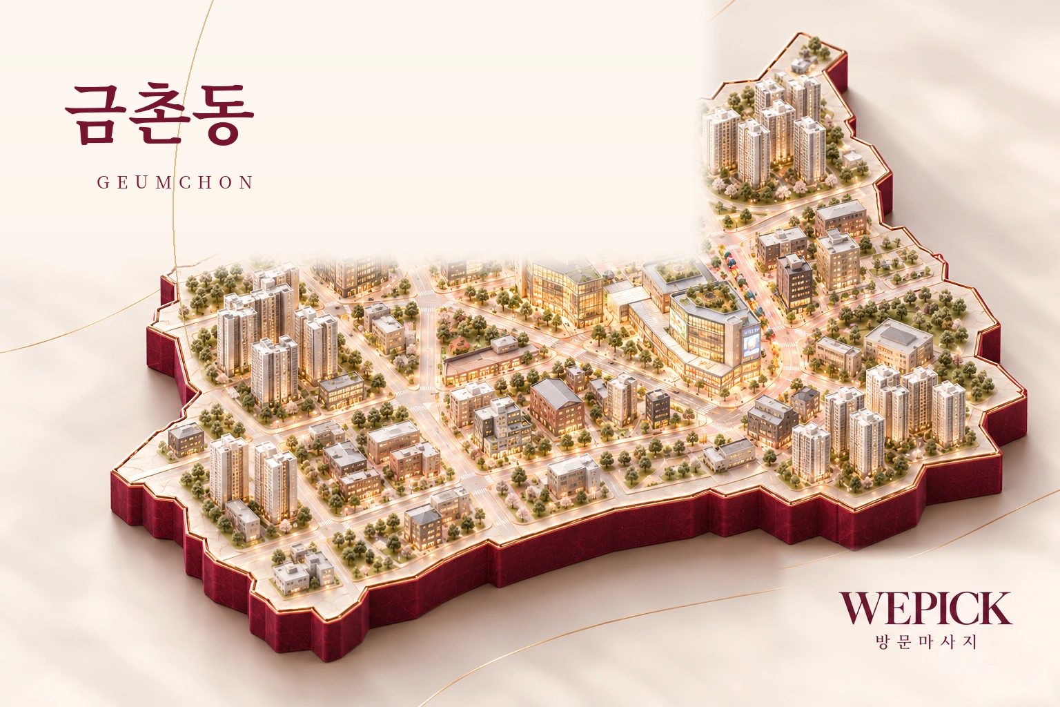파주시 금촌동 방문마사지 지역을 표현한 위픽 3D 이미지